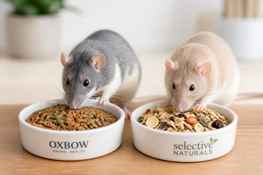 découvrez le comparatif complet entre les croquettes oxbow et selective rat, pour choisir la meilleure alimentation adaptée à votre rat.